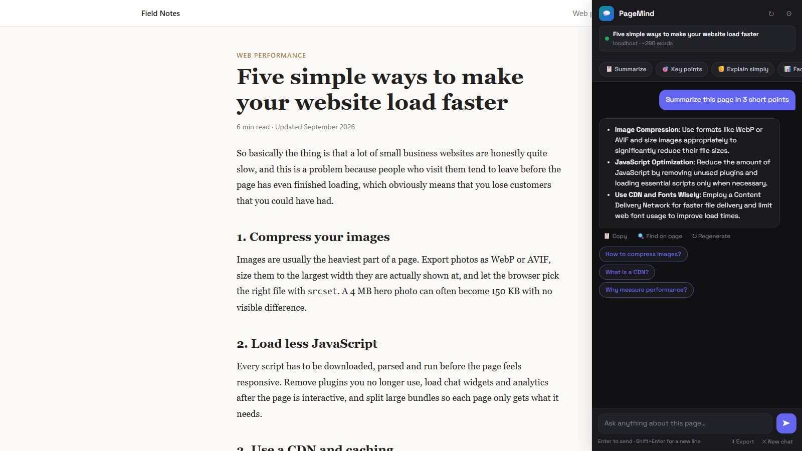 PAGEMIND screenshot